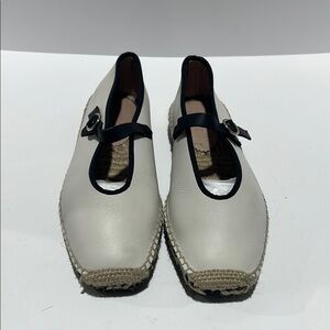 J.Crew White and Black Espadrille Mary Jane’s women’s shoe size 6